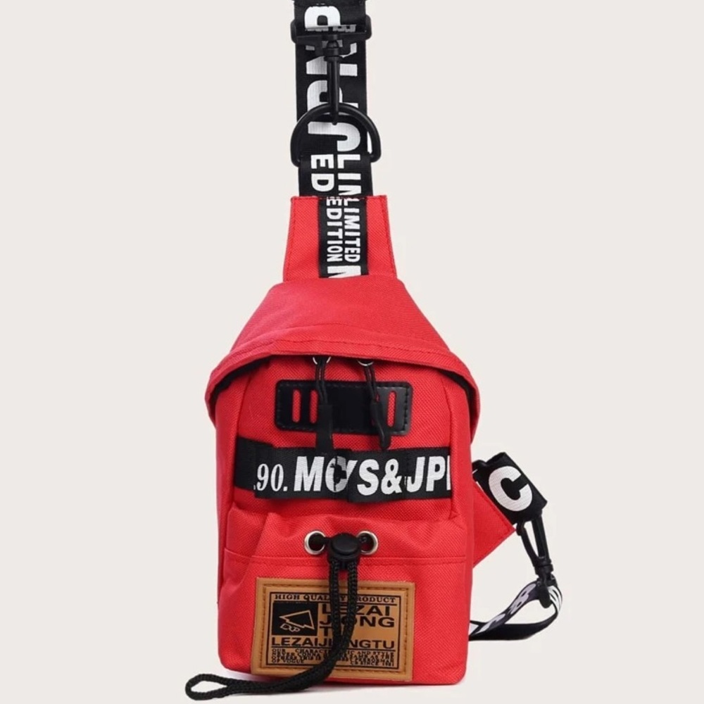 Drawstring decor sling bag